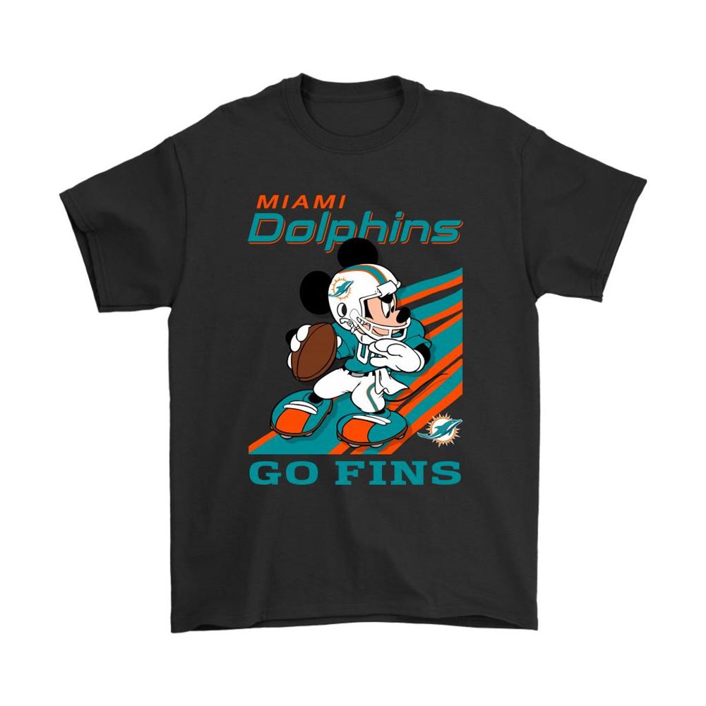 Miami Dolphins Slogan Go Fins Mickey Mouse Nfl Shirts