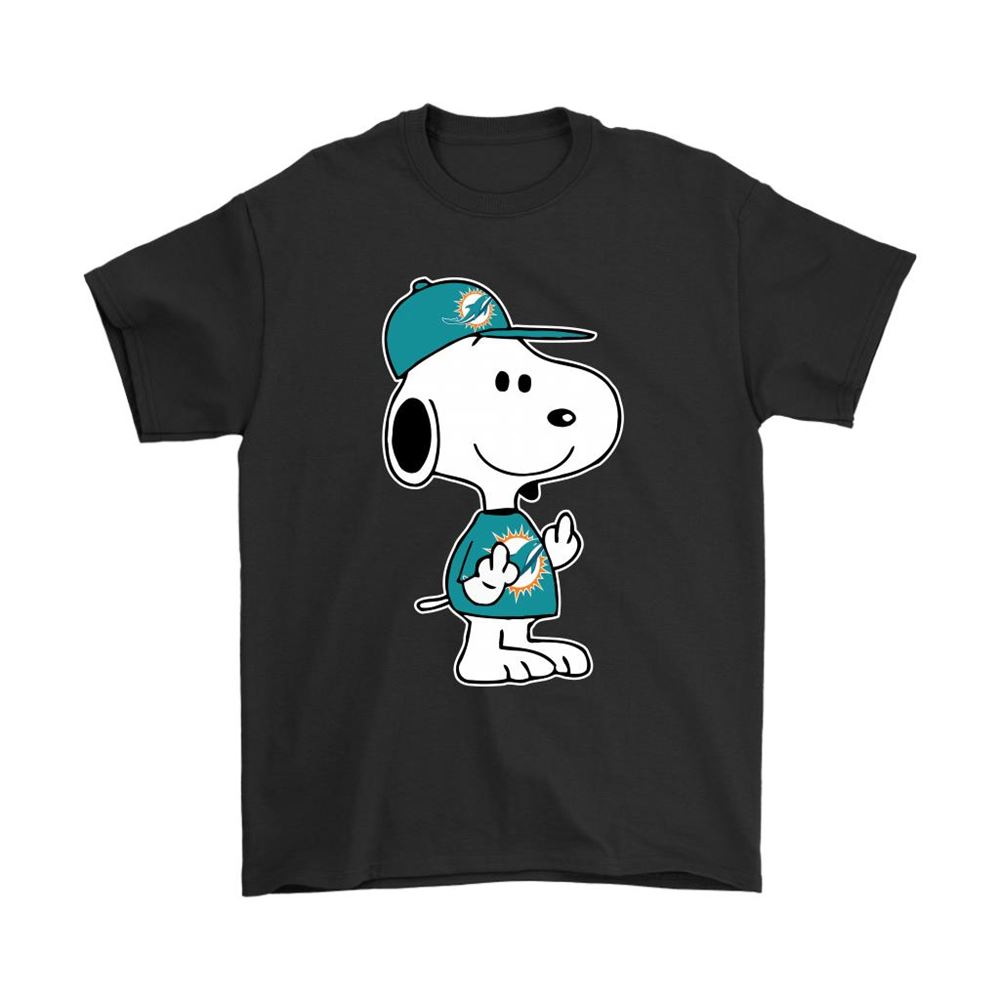 Miami Dolphins Snoopy Double Middle Fingers Fck You Nfl Shirts