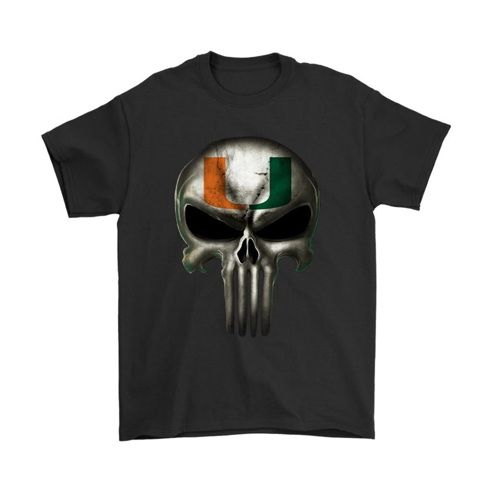 Miami Hurricanes Football X Punisher Logo Skull Ncaa Shirts