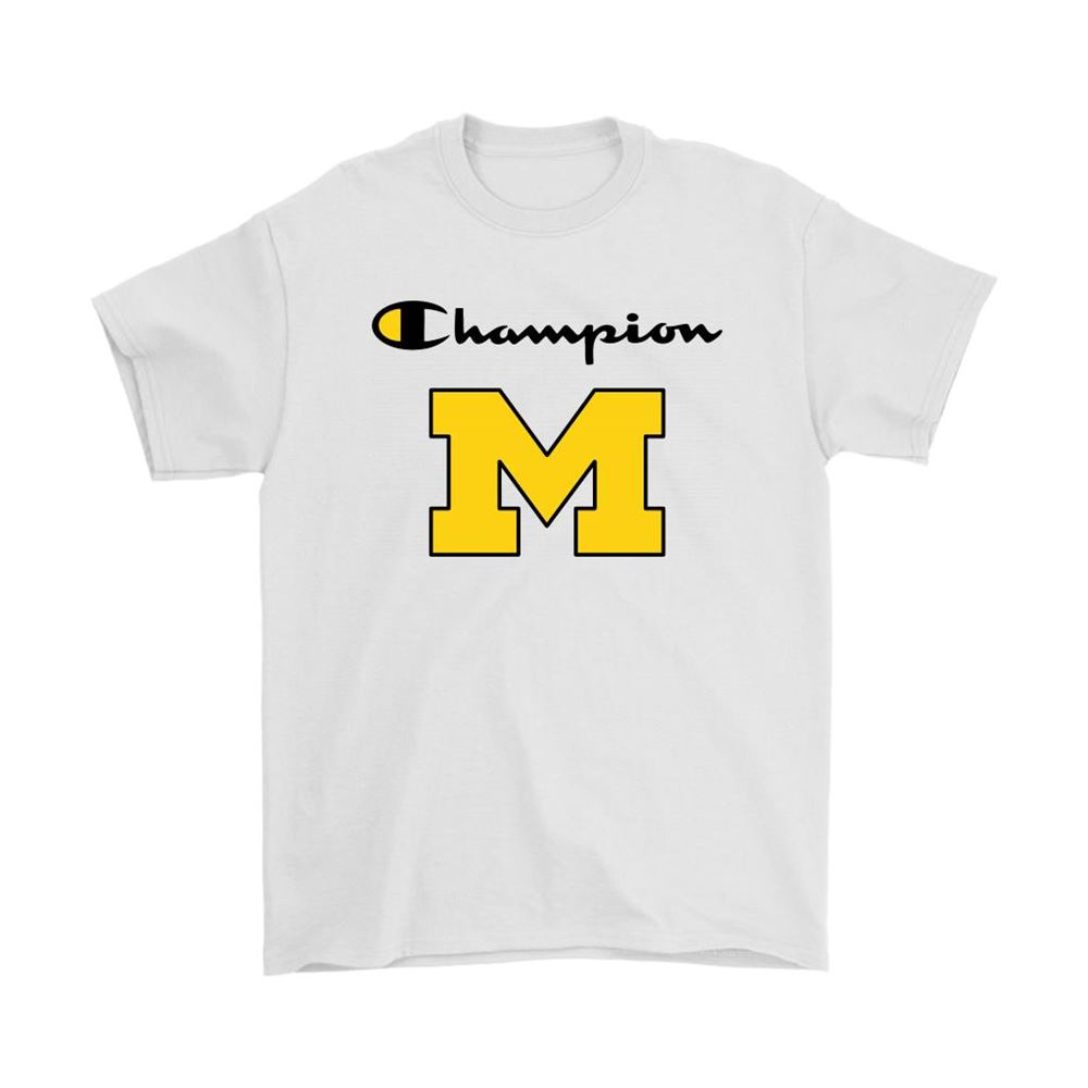 Michigan Wolverines Champion Logo Mashup Ncaa Shirts