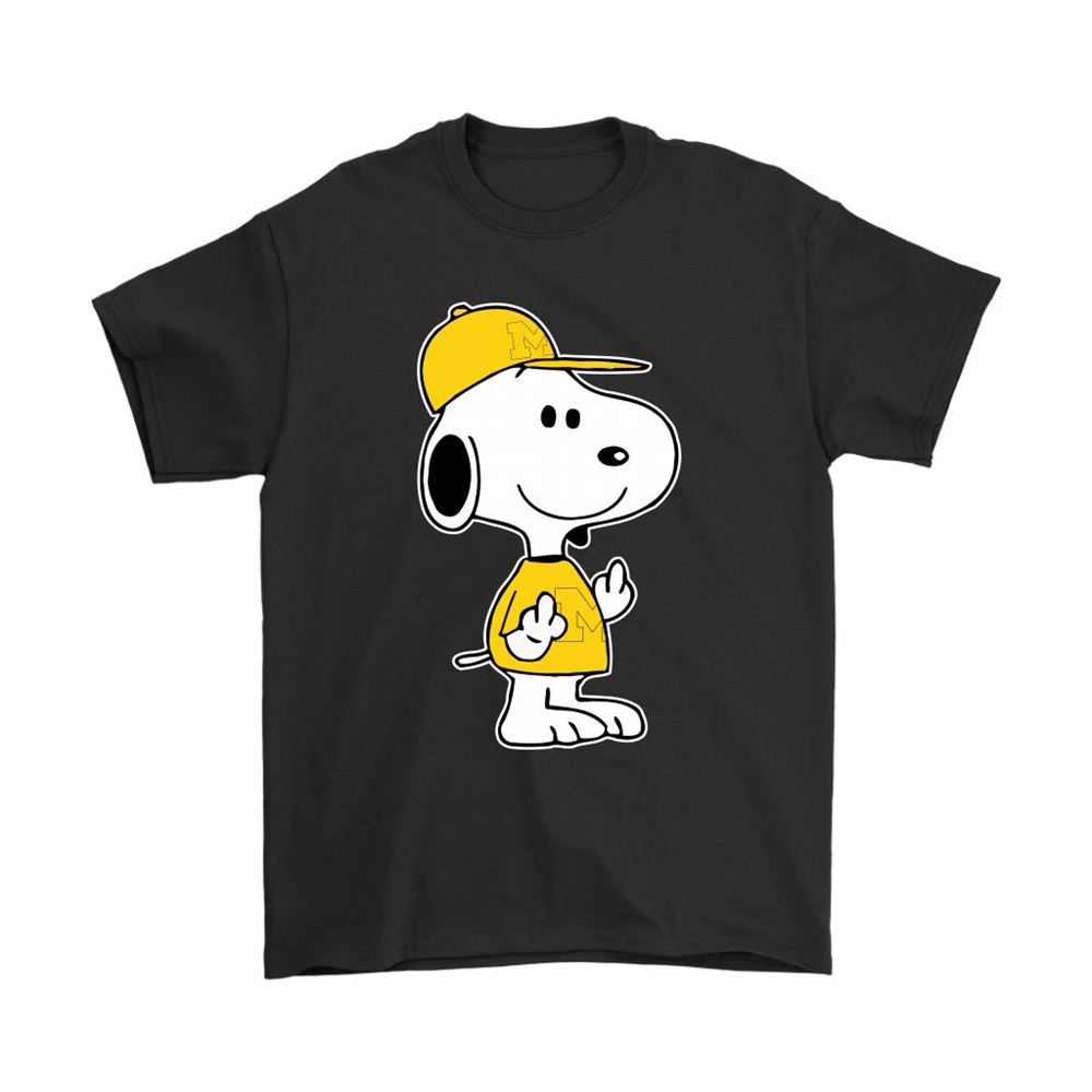 Michigan Wolverines Snoopy Double Middle Fingers Fck You Ncaa Shirts