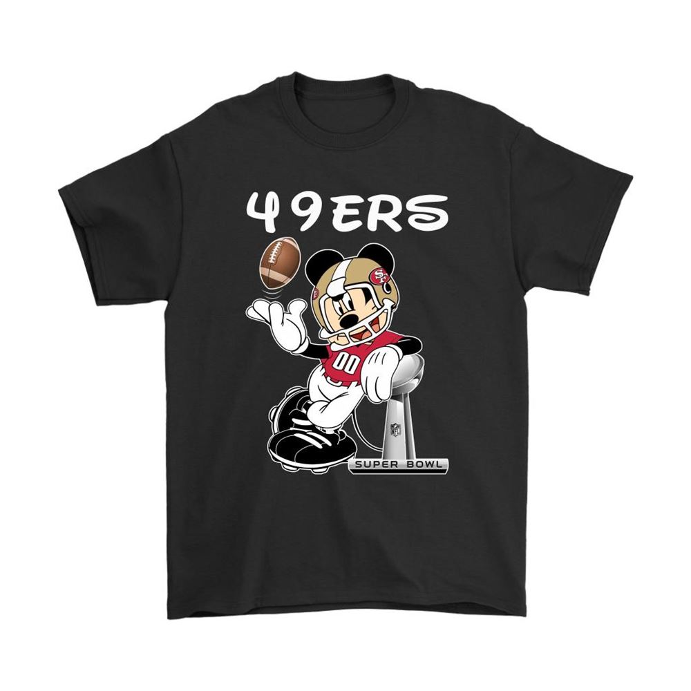 Mickey 49ers Taking The Super Bowl Trophy Football Shirts