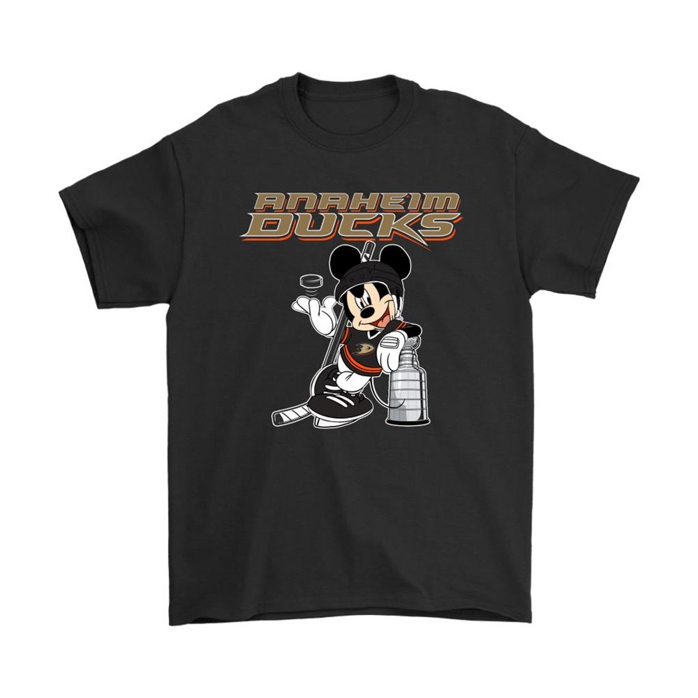 Mickey Anaheim Ducks With The Stanley Cup Hockey Nhl Shirts