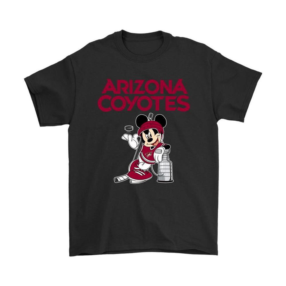 Mickey Arizona Coyotes With The Stanley Cup Hockey Nhl Shirts