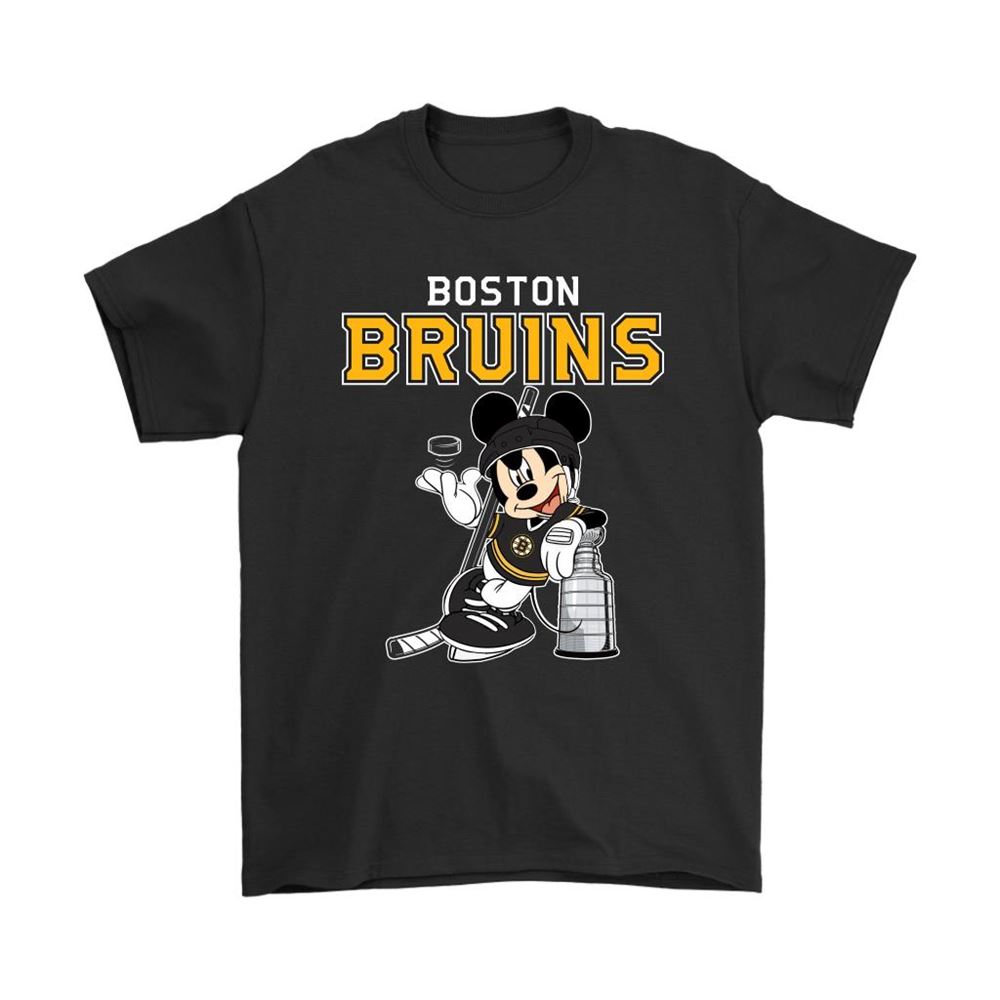 Mickey Boston Bruins With The Stanley Cup Hockey Nhl Shirts