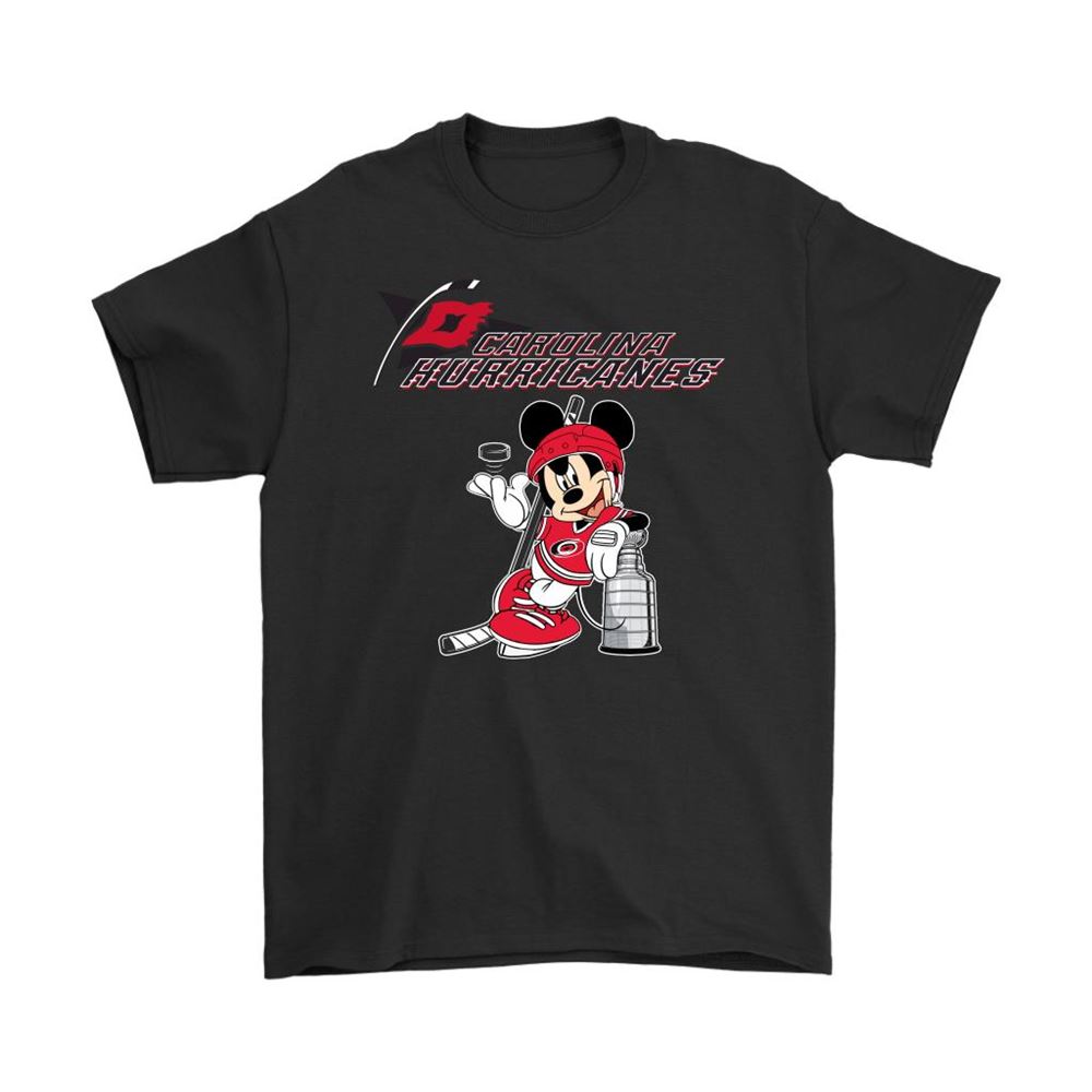 Mickey Carolina Hurricanes With The Stanley Cup Hockey Nhl Shirts