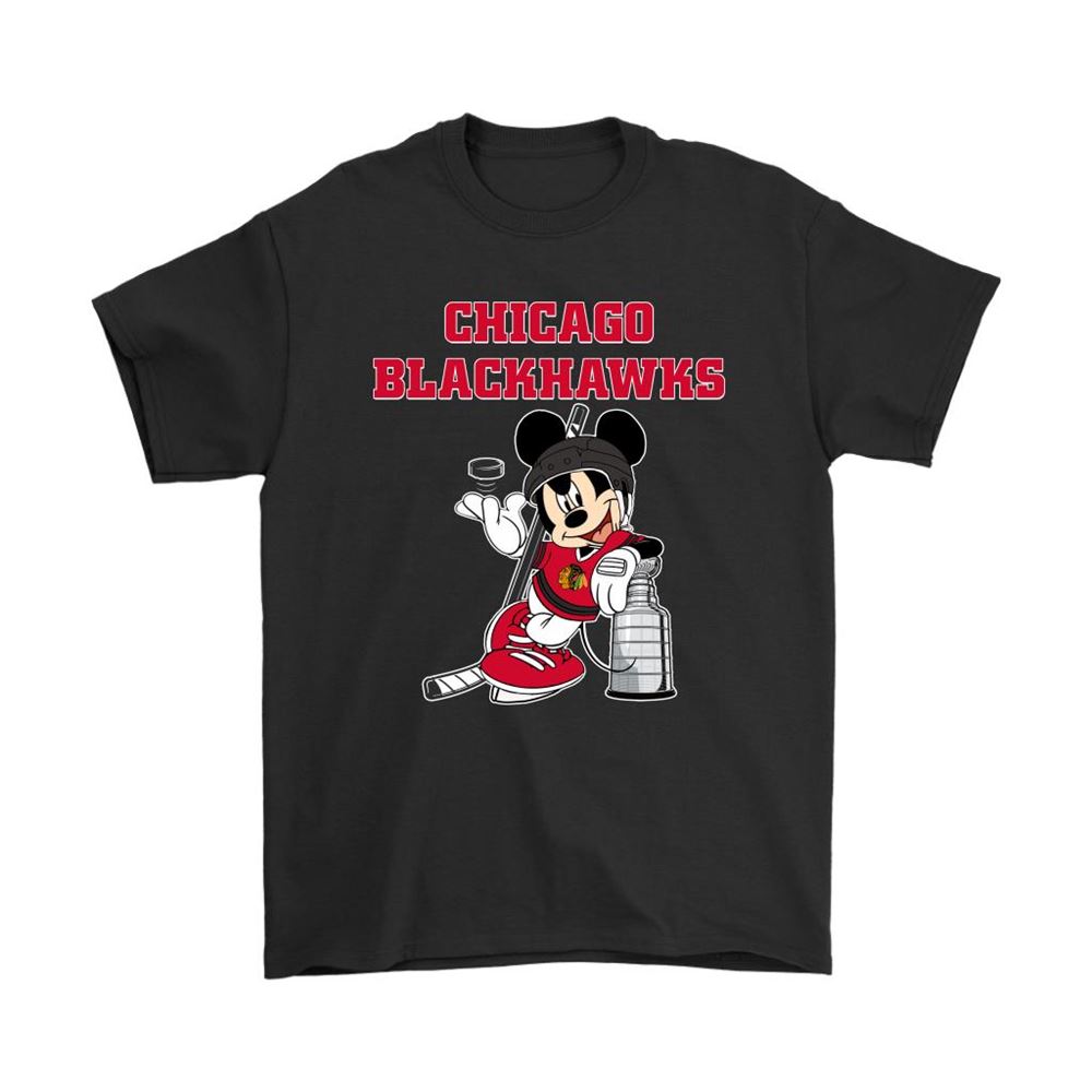 Mickey Chicago Blackhawks With The Stanley Cup Hockey Nhl Shirts