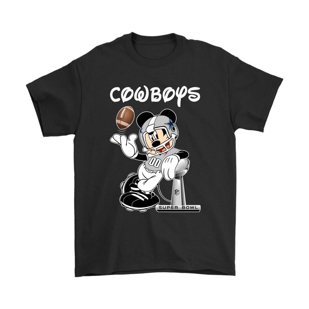 Mickey Cowboys Taking The Super Bowl Trophy Football Shirts