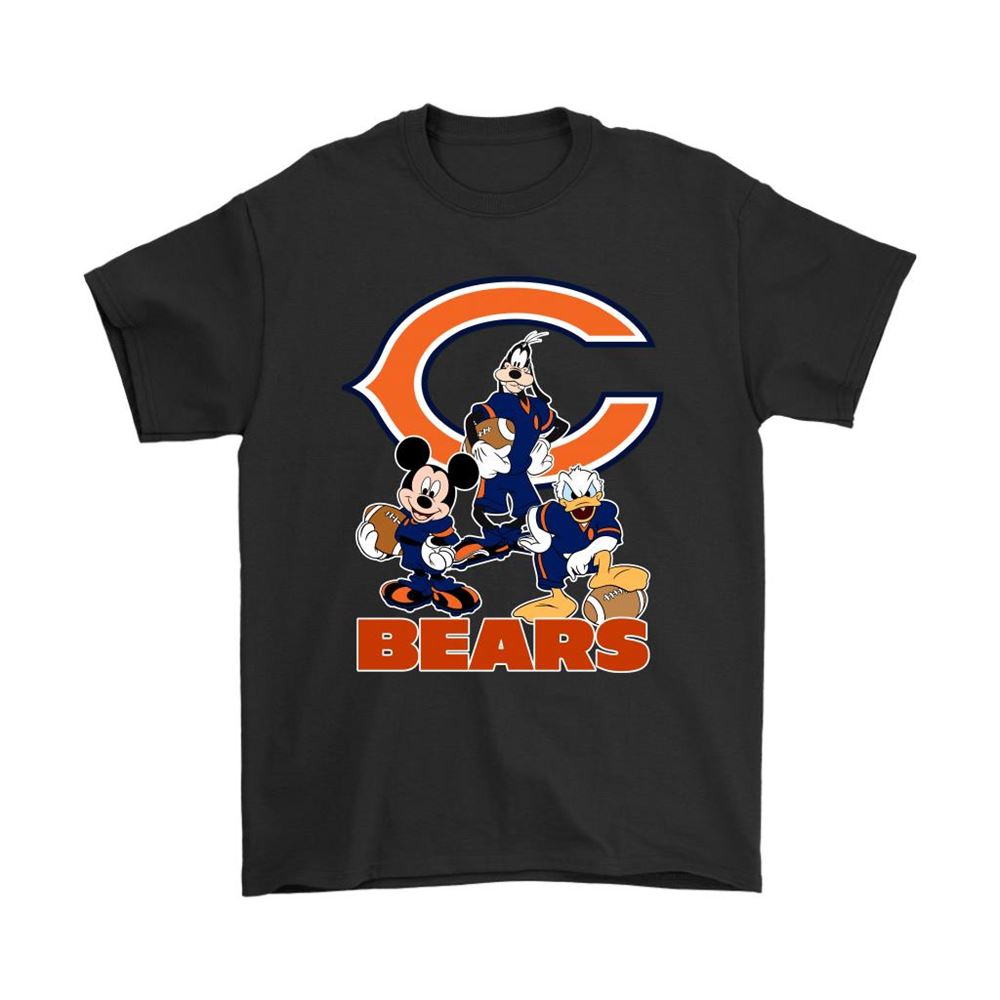 Mickey Donald Goofy The Three Chicago Bears Football Shirts