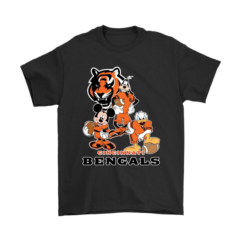 Mickey Donald Goofy The Three Cincinnati Bengals Football Shirts