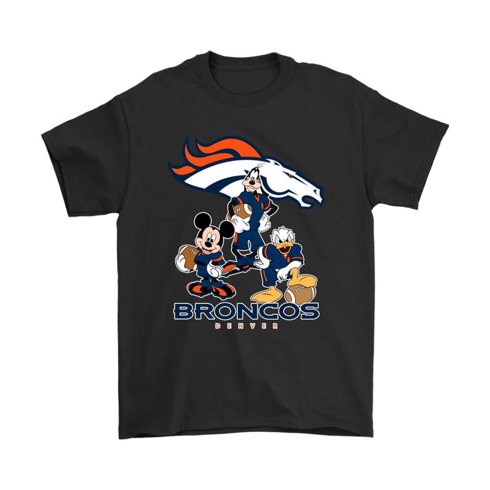 Mickey Donald Goofy The Three Denver Broncos Football Shirts