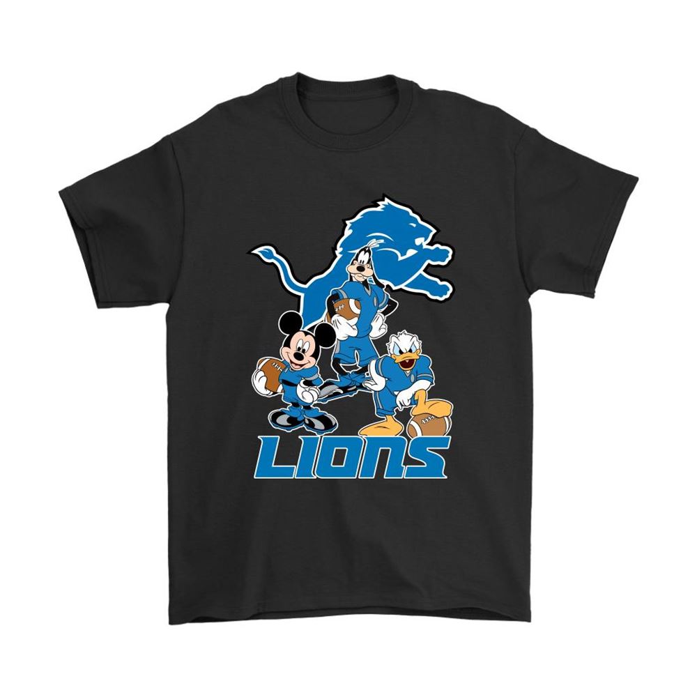 Mickey Donald Goofy The Three Detroit Lions Football Shirts