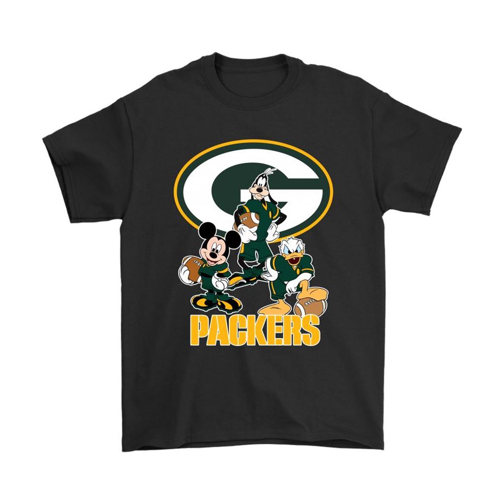 Mickey Donald Goofy The Three Green Bay Packers Football Shirts