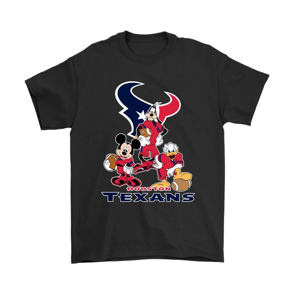 Mickey Donald Goofy The Three Houston Texans Football Shirts