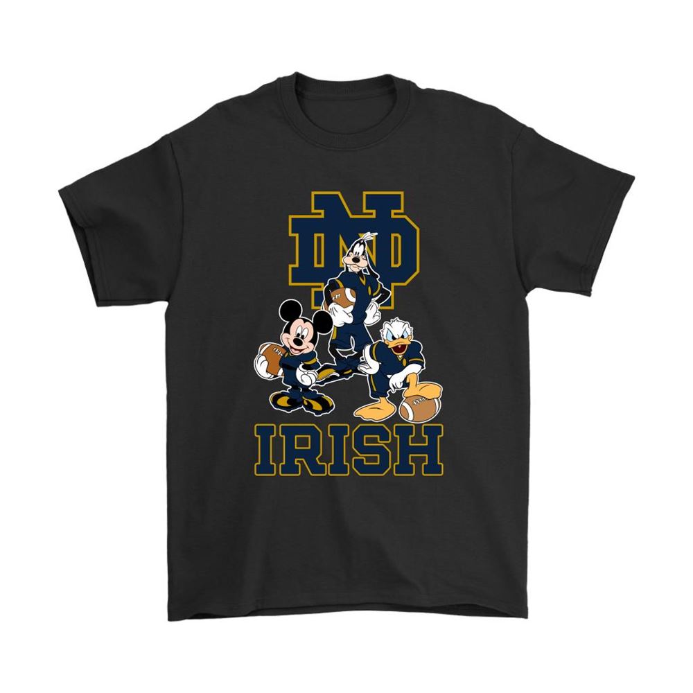 Mickey Donald Goofy The Three Notre Dame Fighting Irish Football Shirts