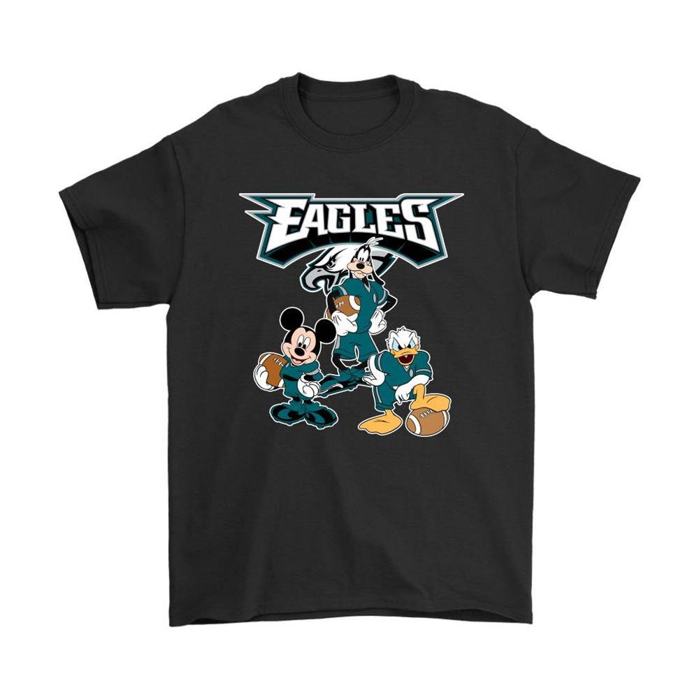 Mickey Donald Goofy The Three Philadelphia Eagles Football Shirts