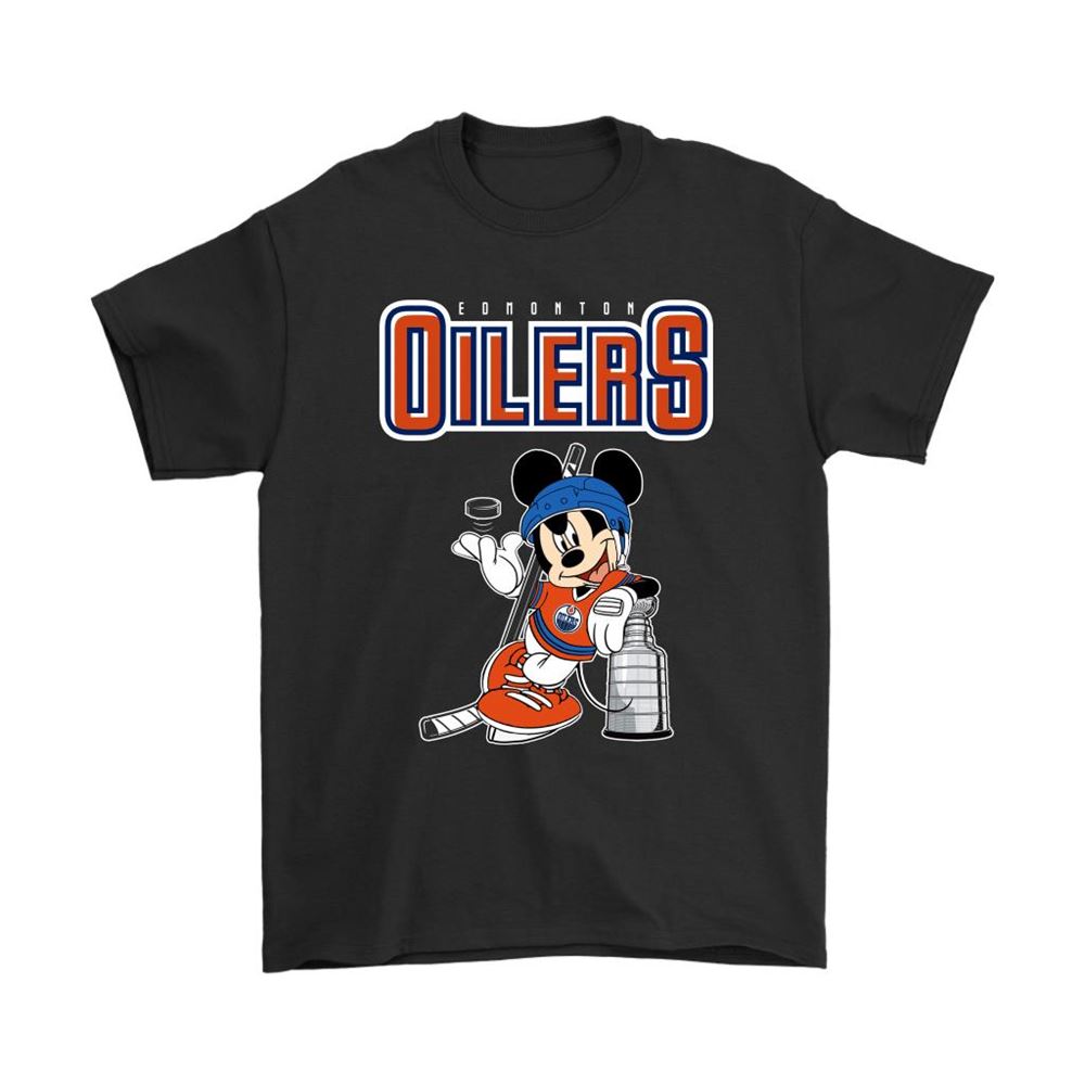 Mickey Edmonton Oilers With The Stanley Cup Hockey Nhl Shirts