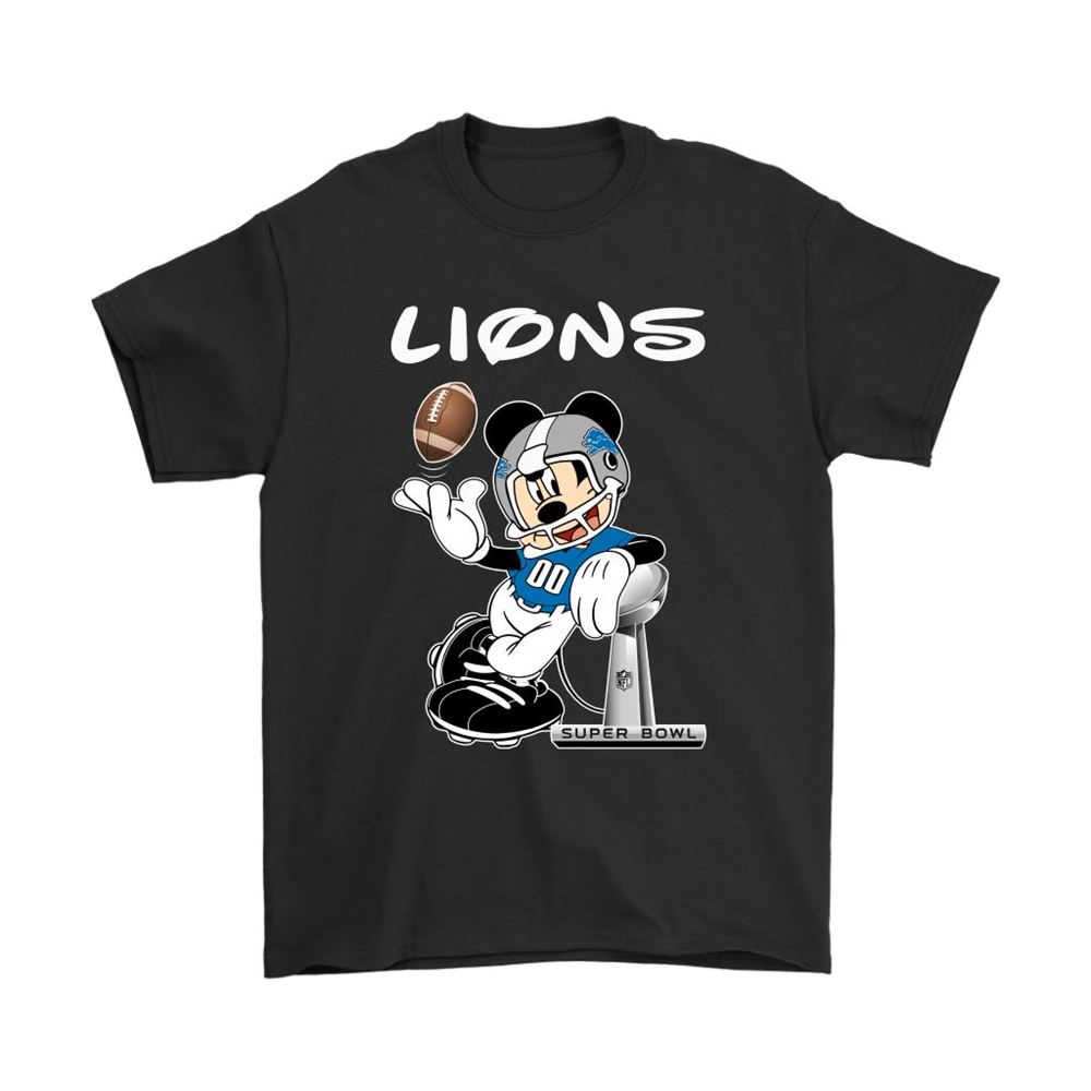 Mickey Lions Taking The Super Bowl Trophy Football Shirts