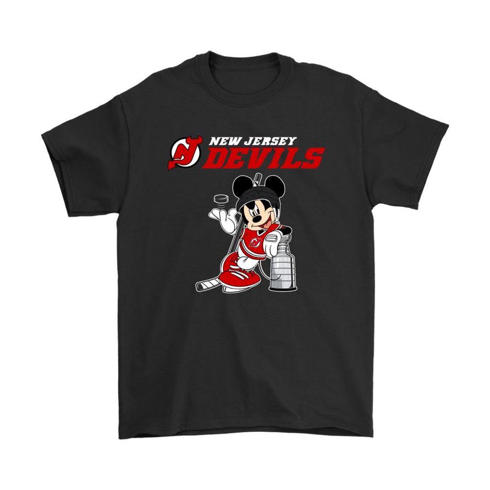 Mickey New Jersey Devils With The Stanley Cup Hockey Nhl Shirts