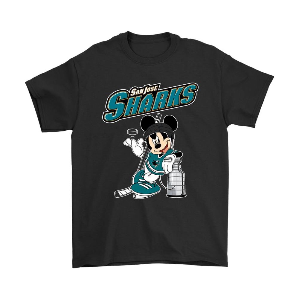 Mickey San Jose Sharks With The Stanley Cup Hockey Nhl Shirts