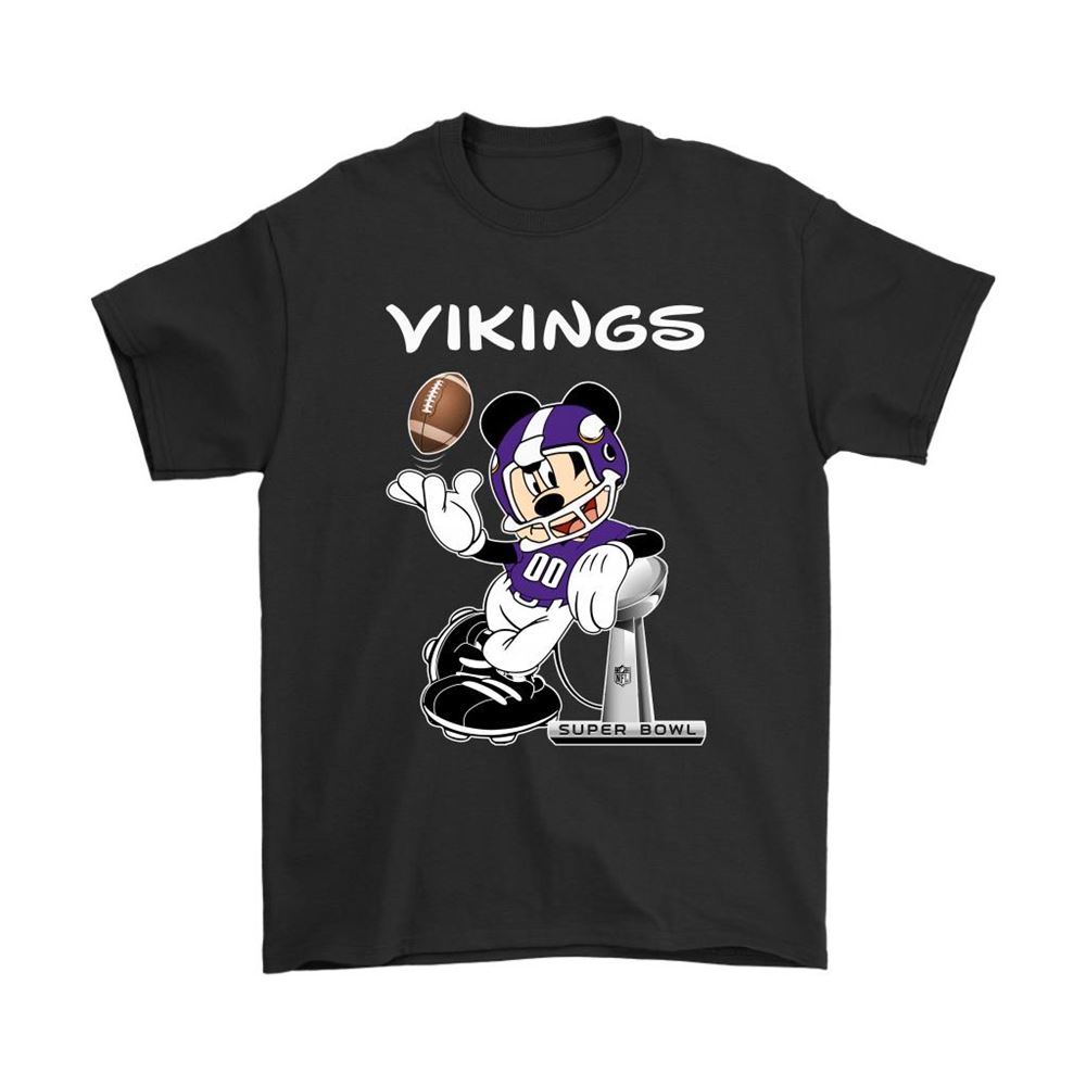 Mickey Vikings Taking The Super Bowl Trophy Football Shirts