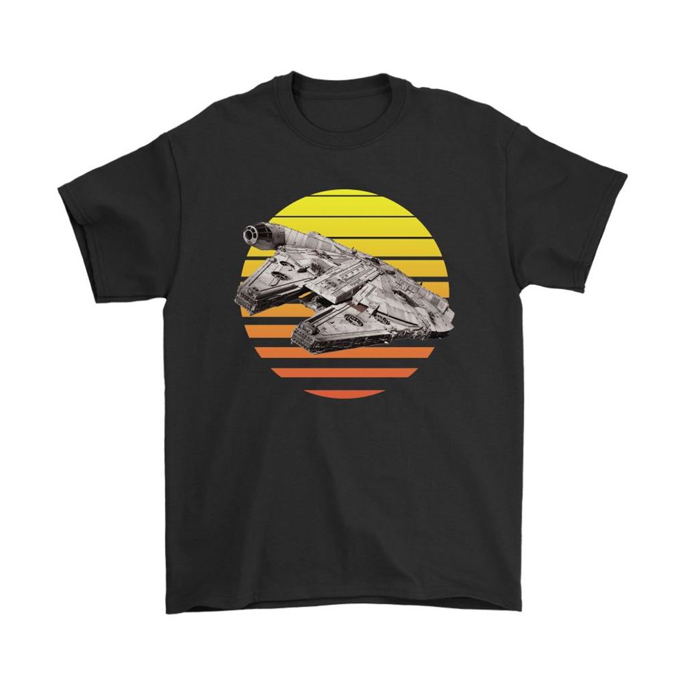 Millennium Falcon Retro Sunset Star Wars Shirts