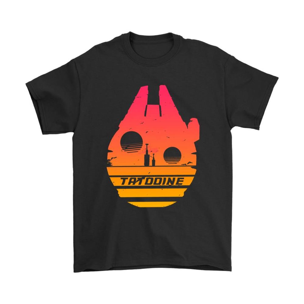 Millennium Falcon Tatooine Two Suns Sunset Star Wars Shirts