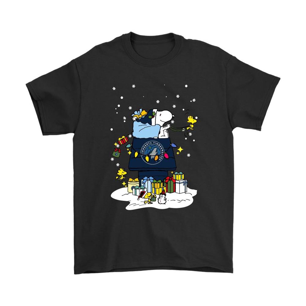 Minnesota Timberwolves Santa Snoopy Brings Christmas To Town Shirts