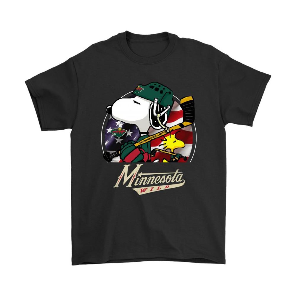 Minnesota Wild Ice Hockey Snoopy And Woodstock Nhl Shirts