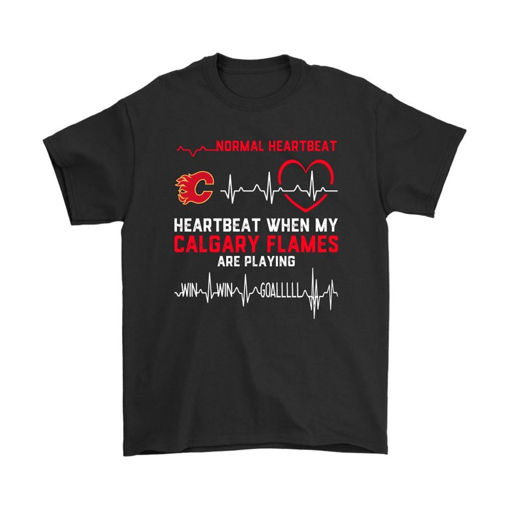 My Heartbeat When My Calgary Flames Are Playing Ice Hockey Shirts