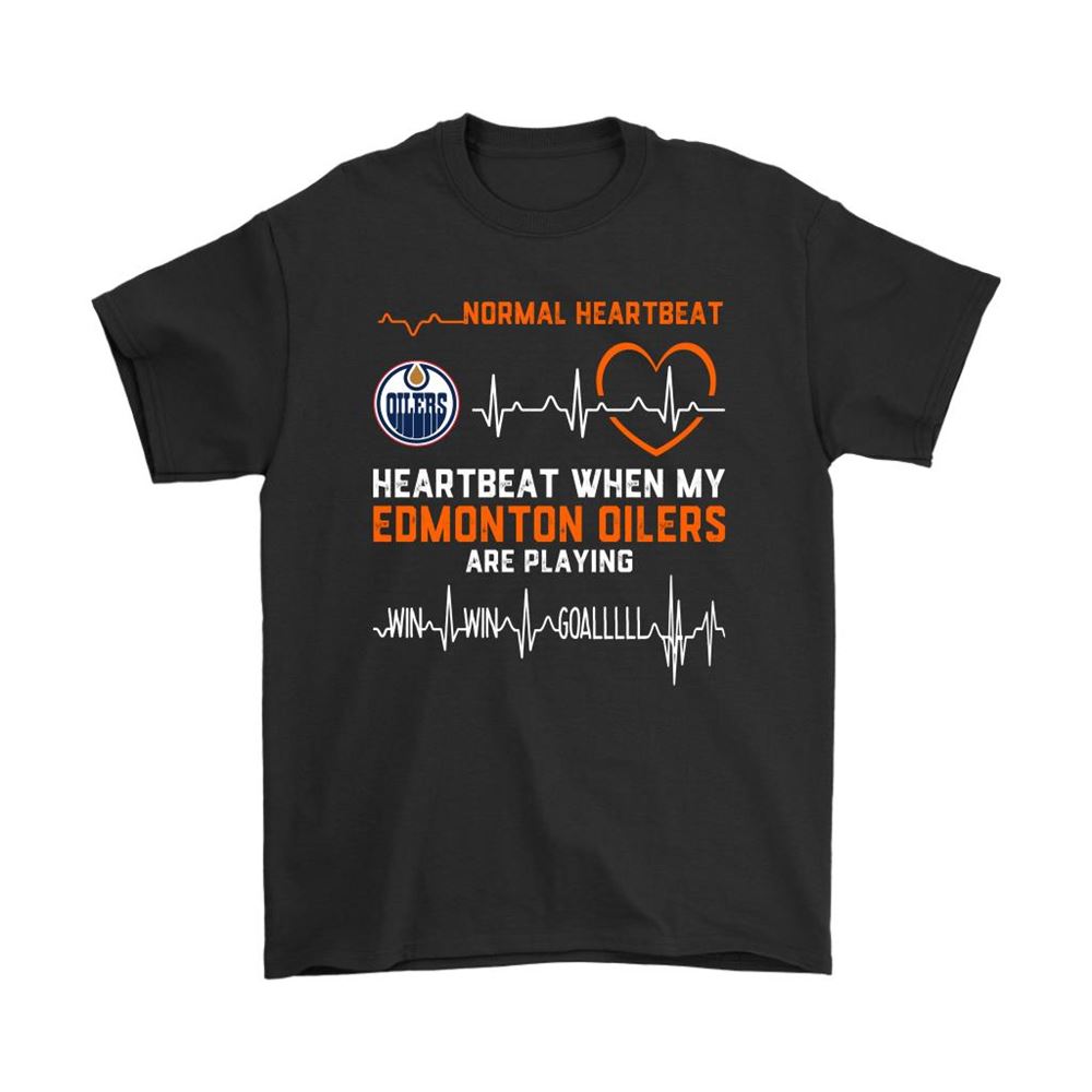 My Heartbeat When My Edmonton Oilers Are Playing Ice Hockey Shirts
