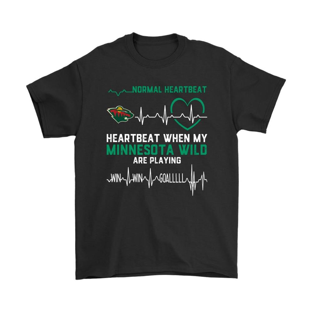 My Heartbeat When My Minnesota Wild Are Playing Ice Hockey Shirts