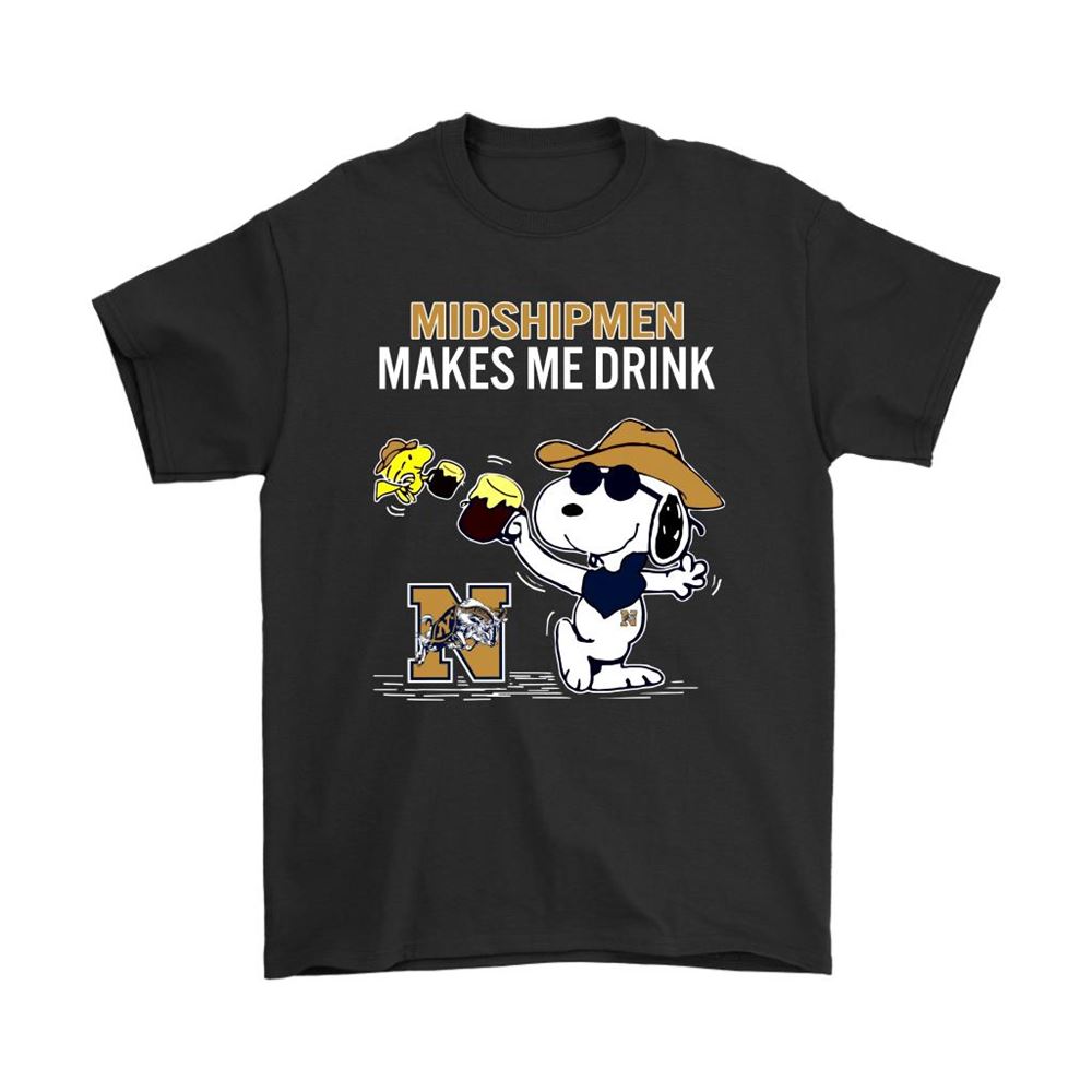 Navy Midshipmen Makes Me Drink Snoopy And Woodstock Shirts