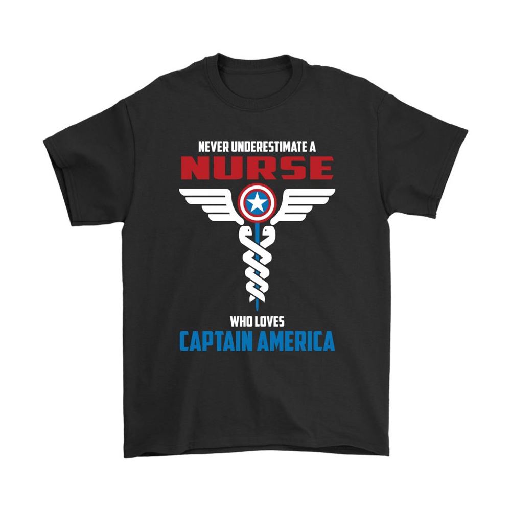 Never Underestimate A Nurse Who Loves Captain America Shirts
