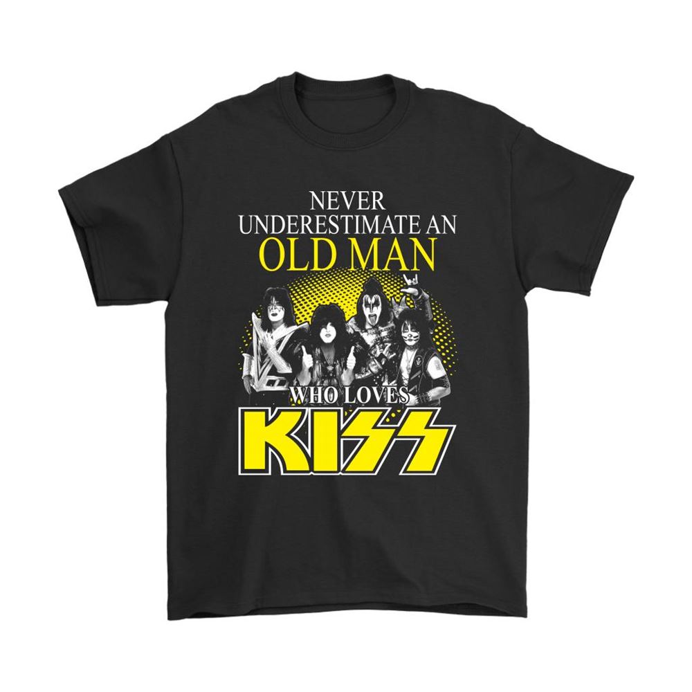 Never Underestimate An Old Man Who Loves Kiss Shirts