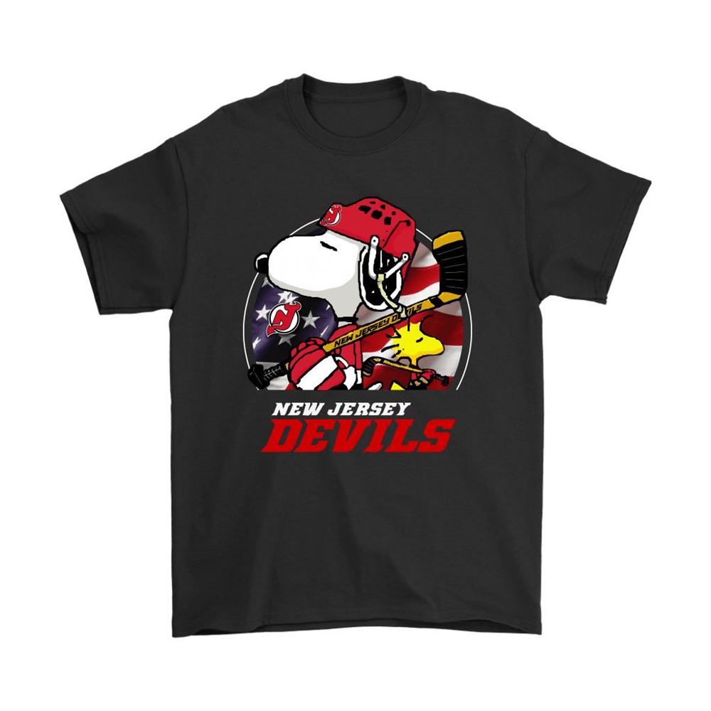 New Jersey Devils Ice Hockey Snoopy And Woodstock Nhl Shirts