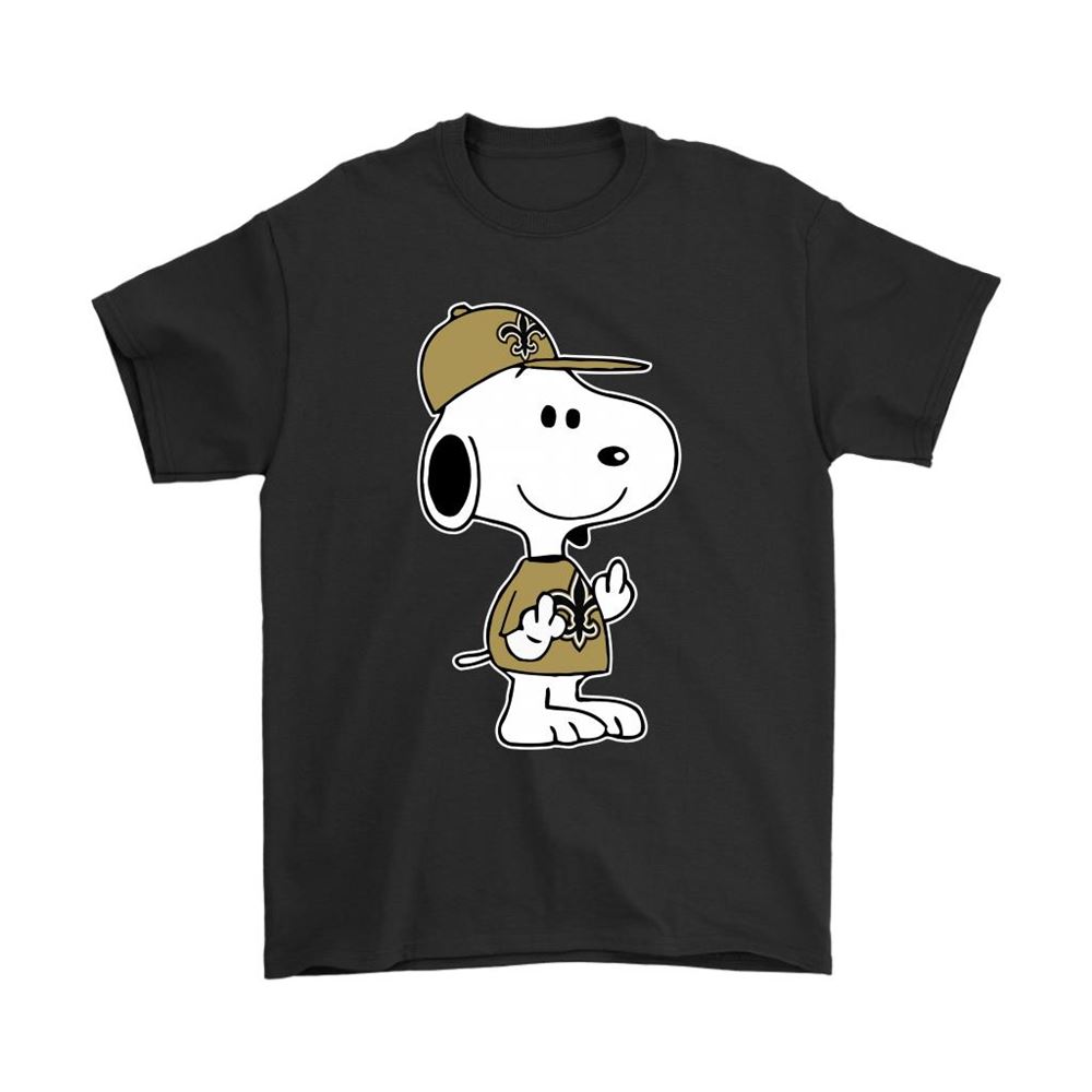 New Orleans Saints Snoopy Double Middle Fingers Fck You Nfl Shirts