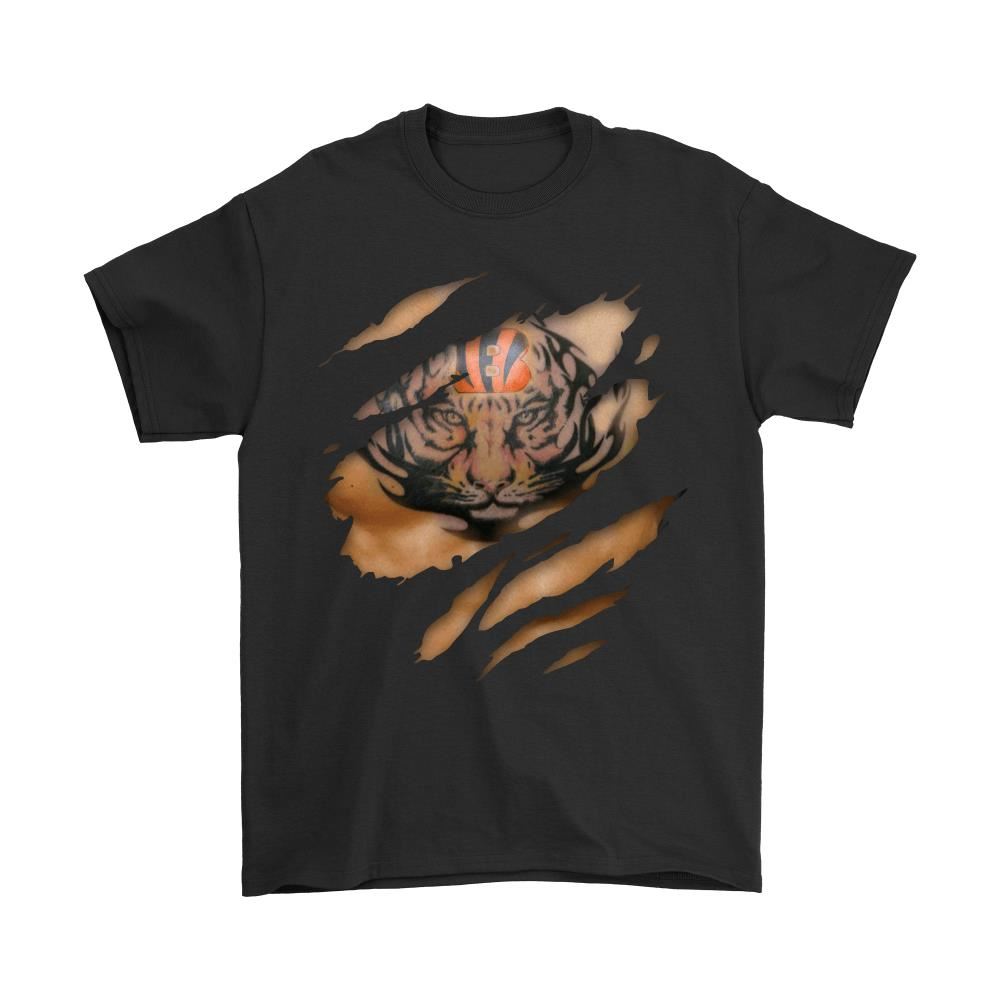 Nfl Football Logo 3d Art Chest Cincinnati Bengals Tattoo Shirts