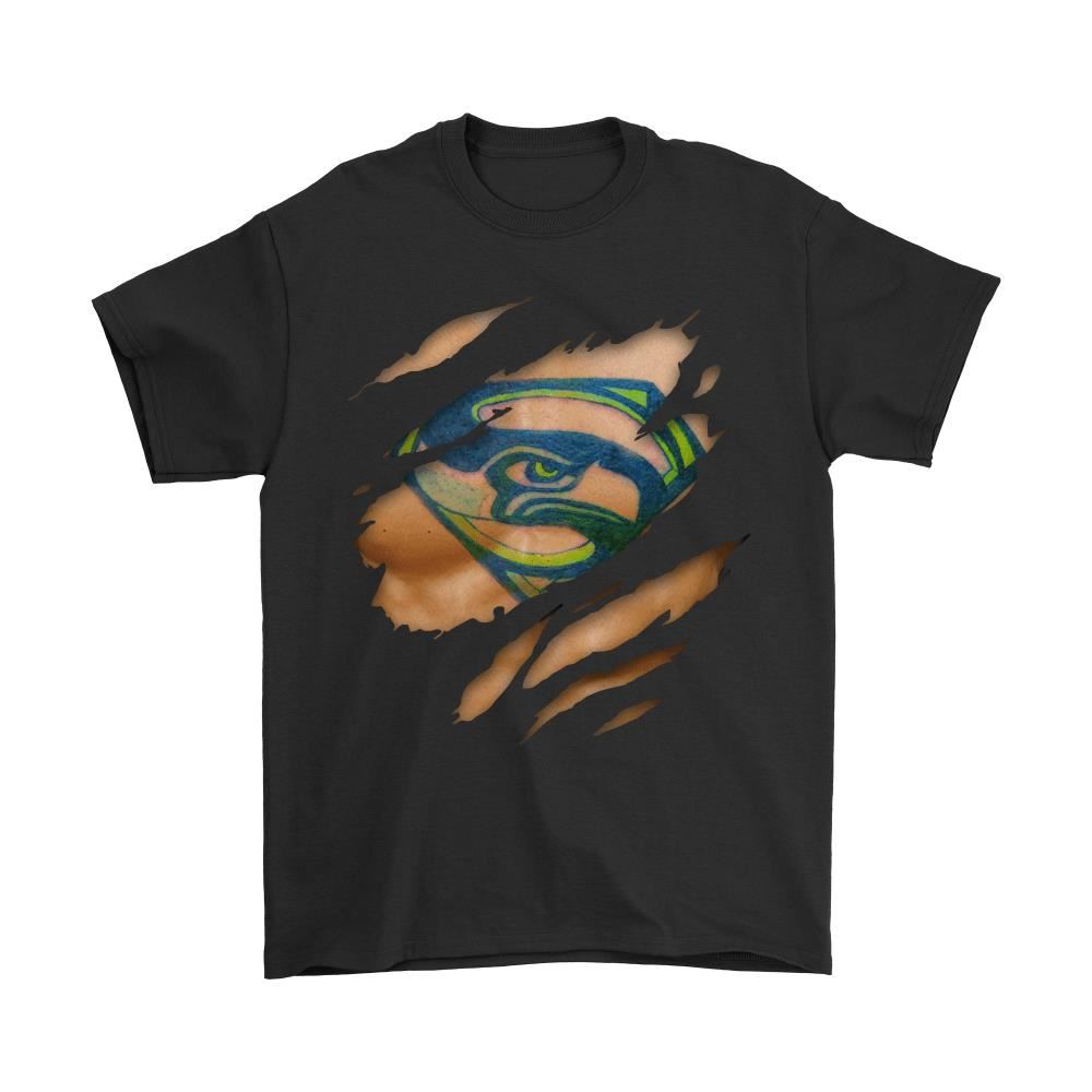 Nfl Football Logo 3d Art Chest Seattle Seahawks Tattoo Shirts