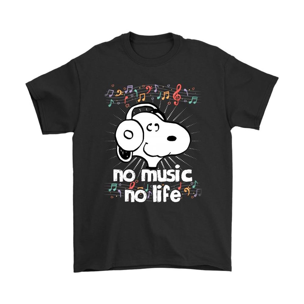 No Music No Life Snoopy Listens To Music Shirts