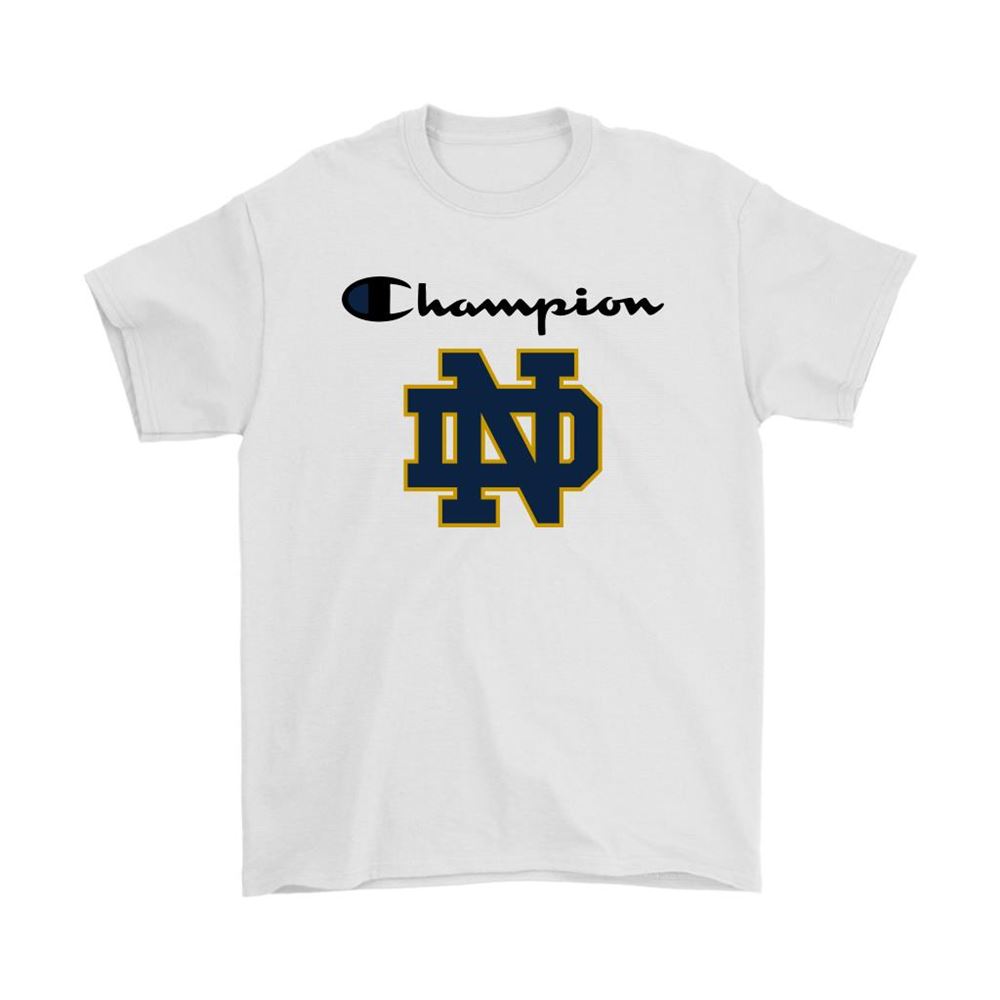 Notre Dame Fighting Irish Champion Logo Mashup Ncaa Shirts