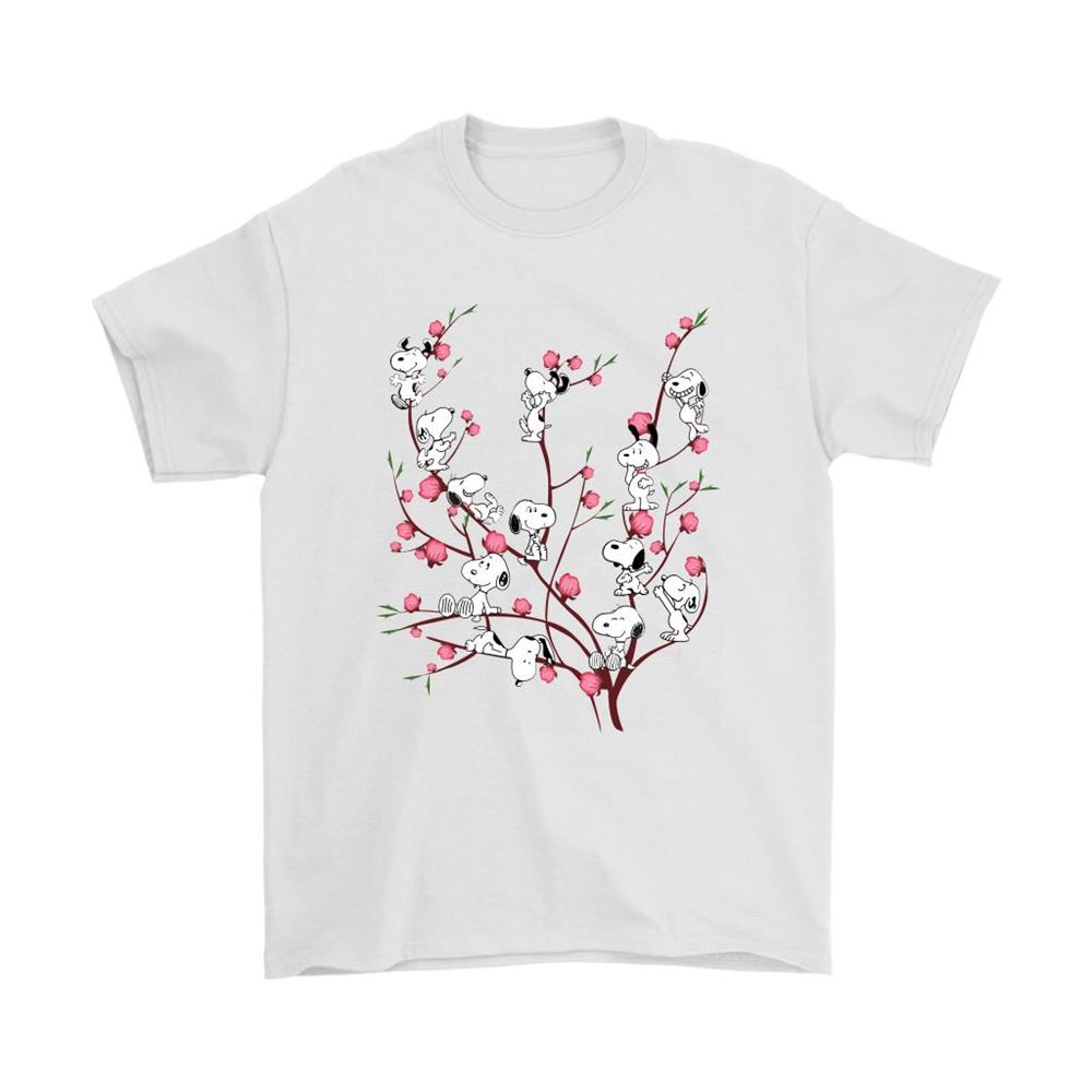 On The Pink Peach Tree Funny And Cute Snoopy Shirts