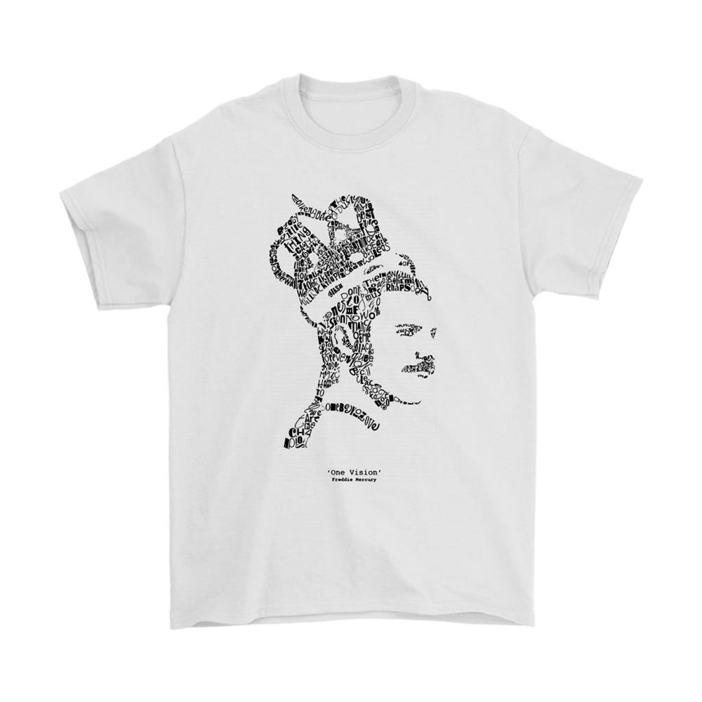 One Vision Freddie Mercury Words Art Shirts