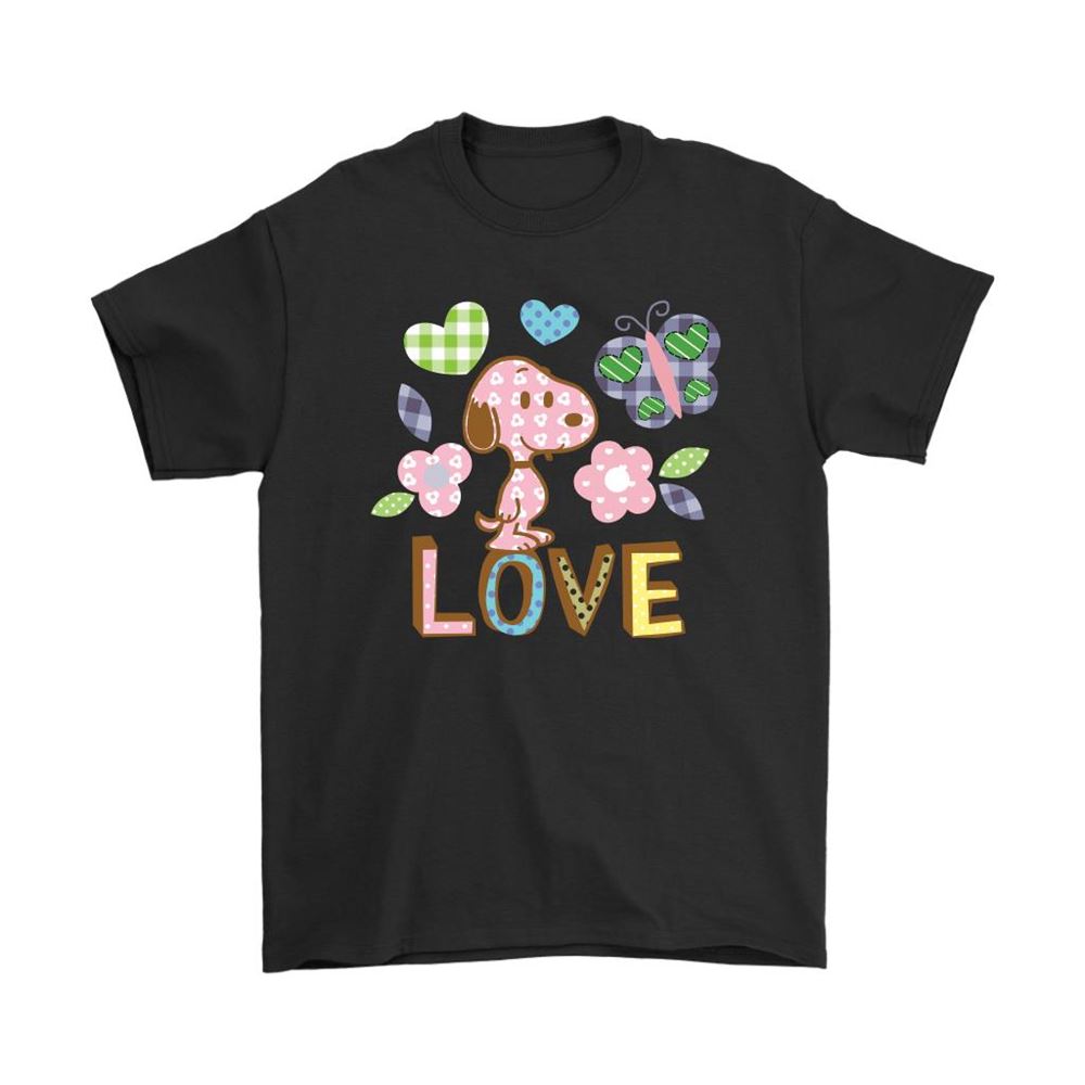 Pachted Flower And Snoopy Love Shirts
