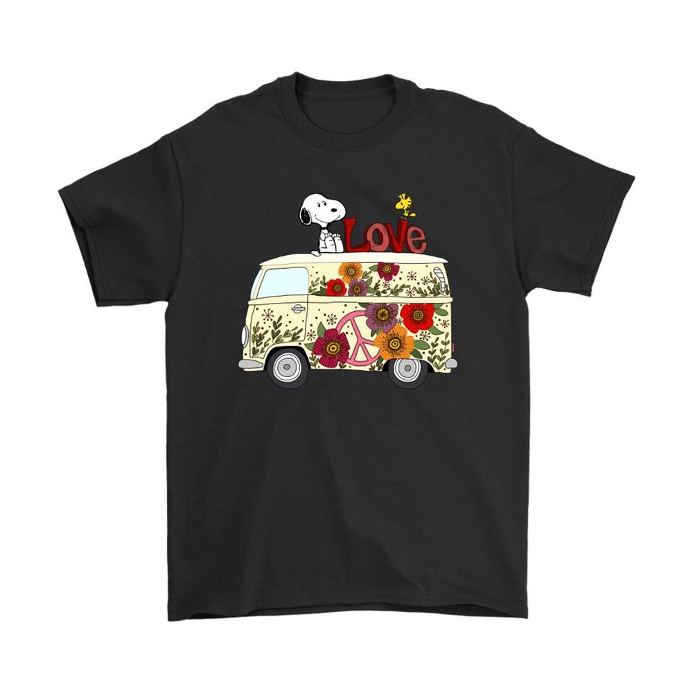 Peace And Love Are All We Need Volkswagen Bus Snoopy Shirts