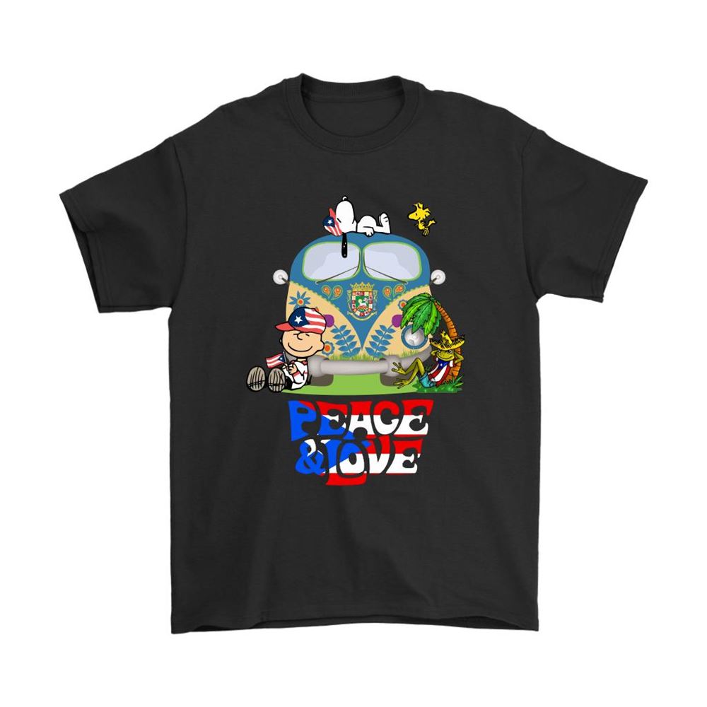 Peace And Love Puerto Rico Snoopy Shirts