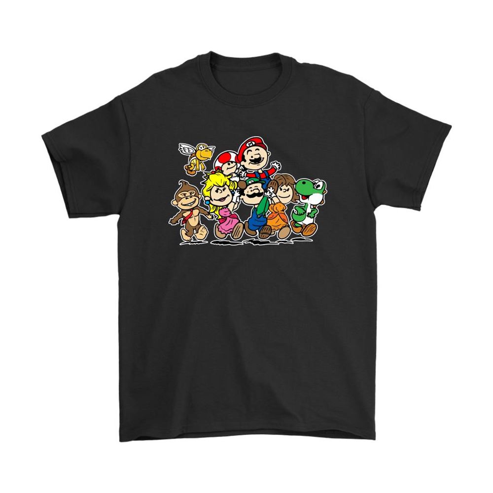 Peanuts Super Mario Gang Mashup Snoopy Shirts