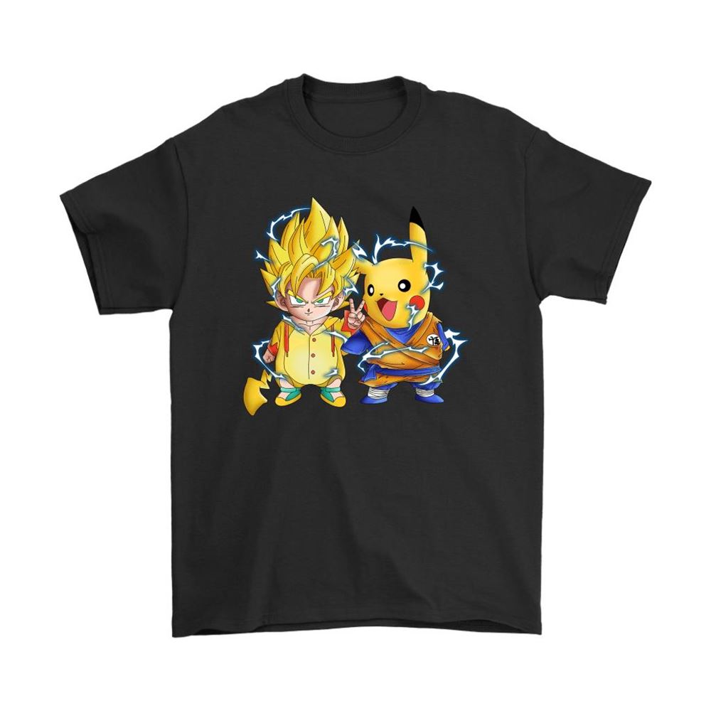 Pikachu And Songoku Pokemon Dragon Ball Mashup Shirts