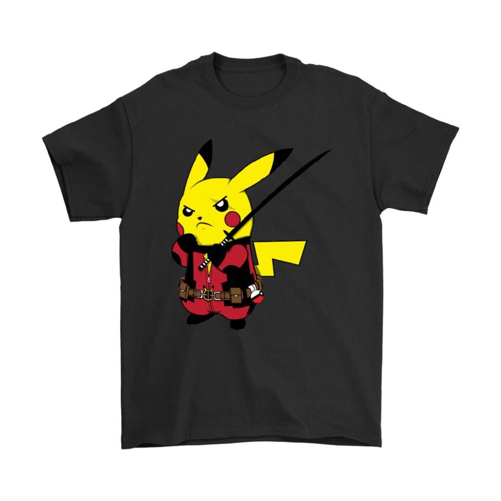 Pikachu With A Sword Deadpool Marvel Pokemon Mashup Shirts