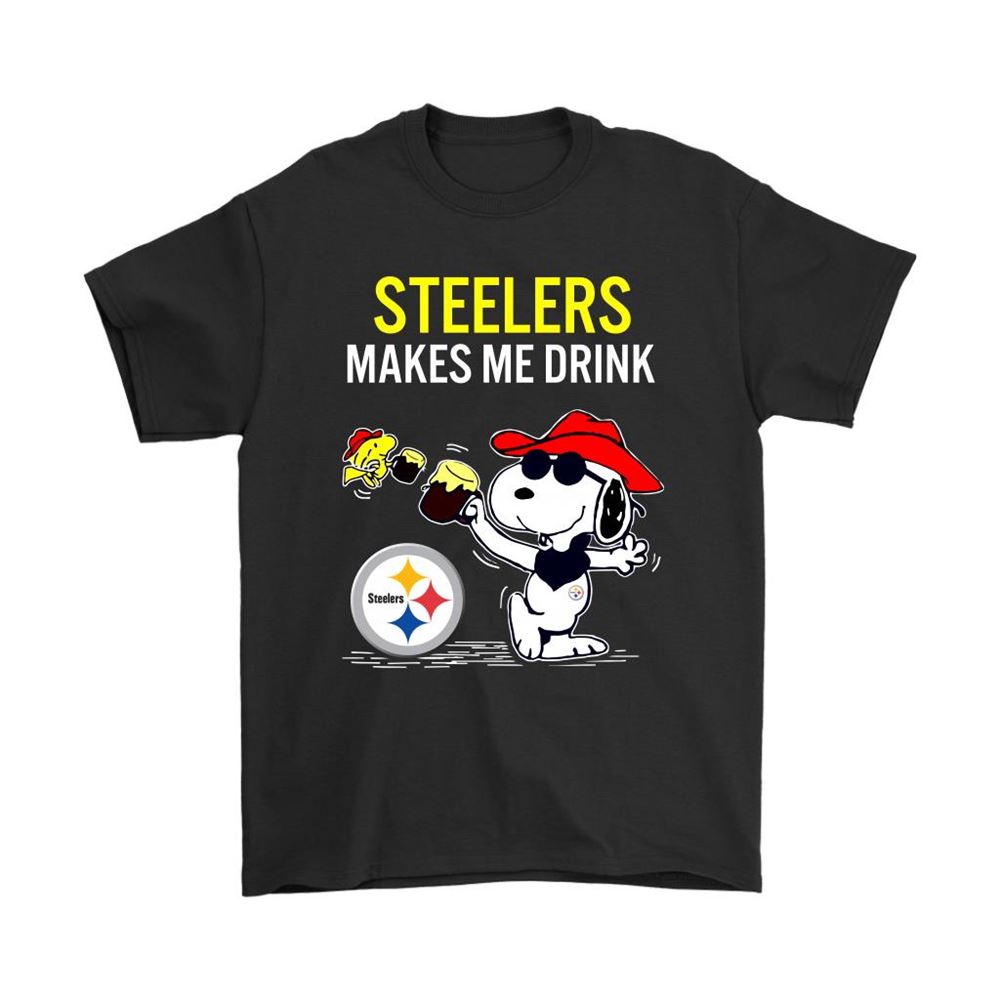 Pittsburgh Steelers Makes Me Drink Snoopy And Woodstock Shirts
